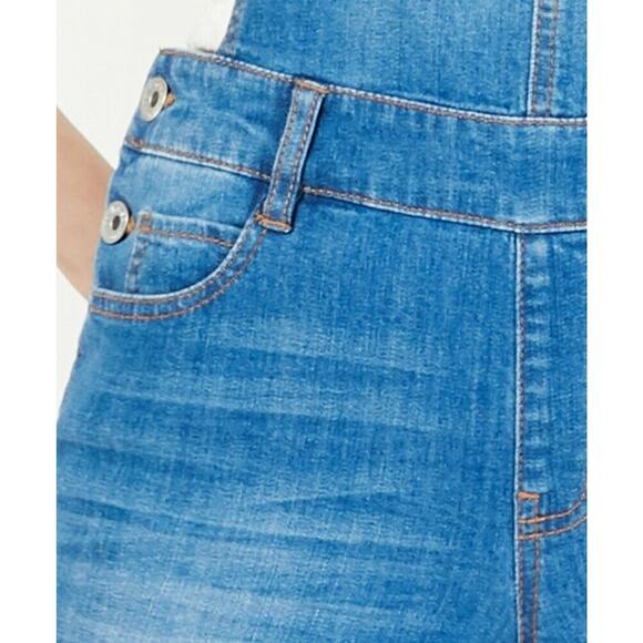 Dollhouse Skinny Denim Overalls Jeans Created for Macy's Sz 0 W24L29 Distressed - Picture 5 of 6